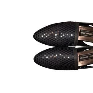 Stuart Weitzman Nouveau Woven Slingback Flats in black.